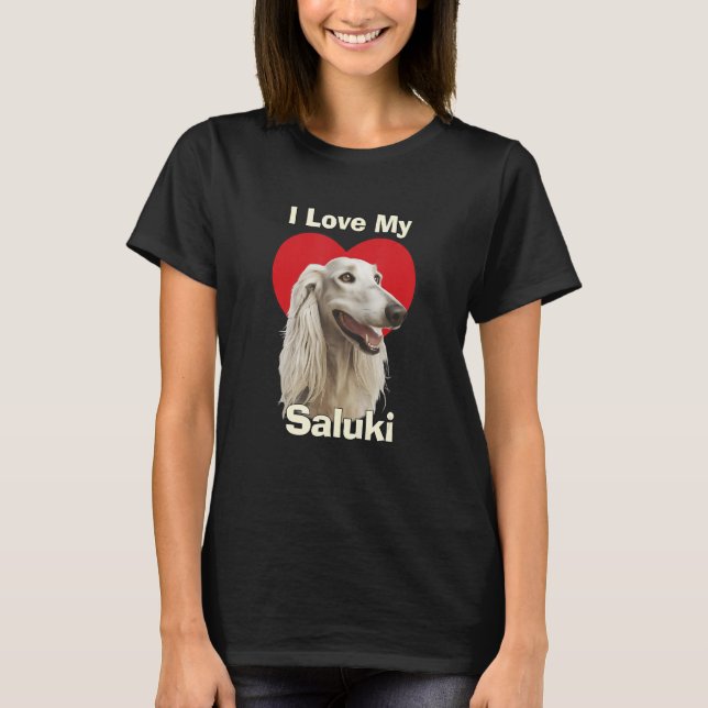 Camiseta I Love My Saluki Puppy Dog (Frente)