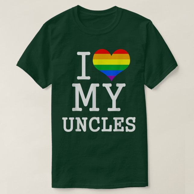 Camiseta I Love My Uncles Pride Guncle Family Matching Gay  (Frente do Design)