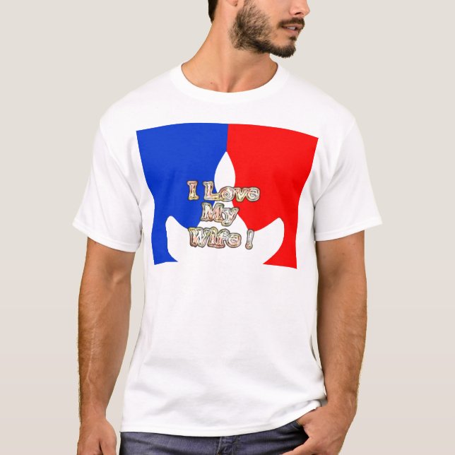 Camiseta "I Love My Wife" Art Impressão (Frente)