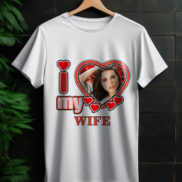 Camiseta I Love My Wife Personalized Valentines Day Heart