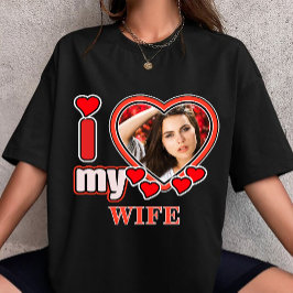 Camiseta I Love My Wife Personalized Valentines Day Heart