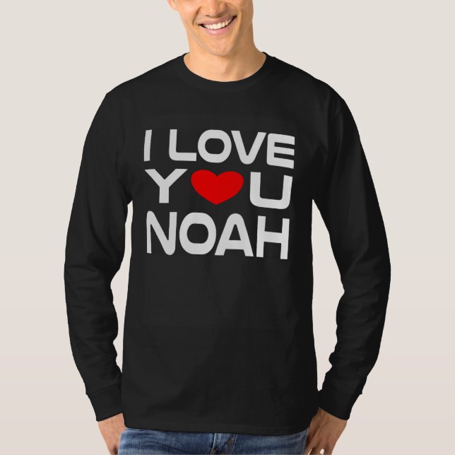 Camiseta I Love Noah Red Heart to say Honey I love you (Frente)