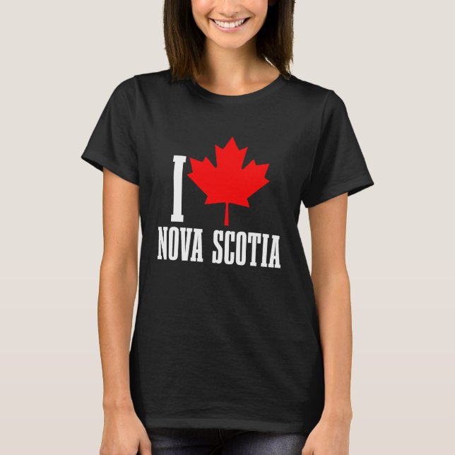 Camiseta I Love Nova Scotia Maple Leaf Canada Canadian Flag (Frente)