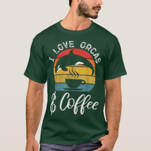 Camiseta I love Orcas and Coffee Killer Whale 