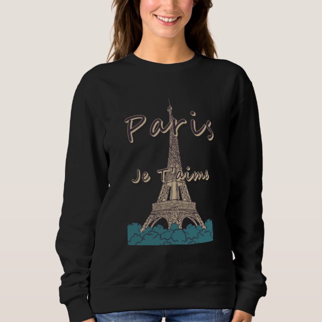 Camiseta I Love Paris and Eiffel Tower Bonjour from France (Frente)