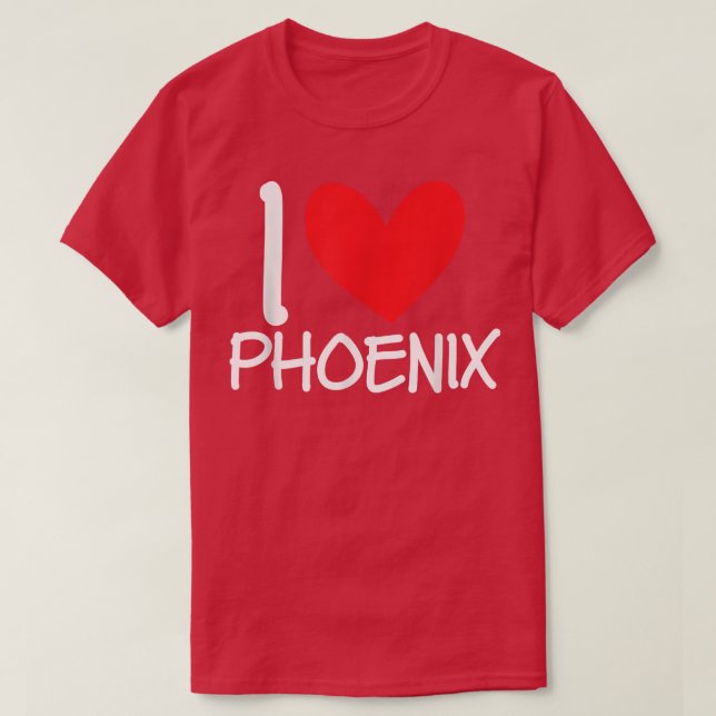 Camiseta I Love Phoenix Name Personalized Men Guy BFF Heart (Frente do Design)