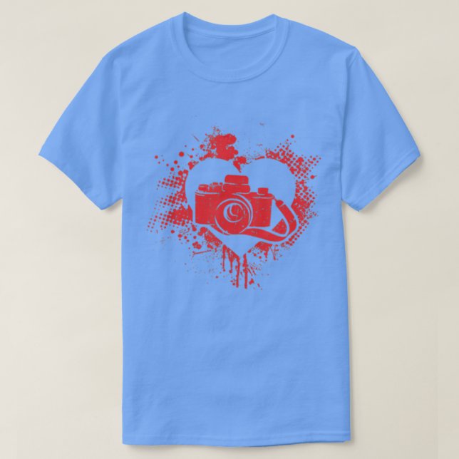Camiseta I Love Photography Funny Photographer Camera Valen (Frente do Design)
