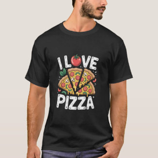 Camiseta I Love Pizza Tomato Slices Fun Design