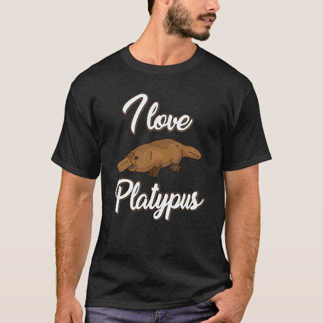 Camiseta I Love Platypus Apparel Cute Platypuses   (Frente)