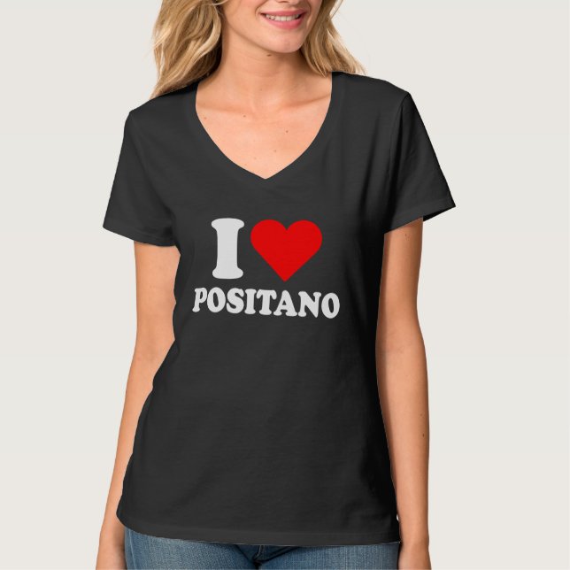 Camiseta I Love Positano I Love Italy Travel Heart Amalfi C (Frente)