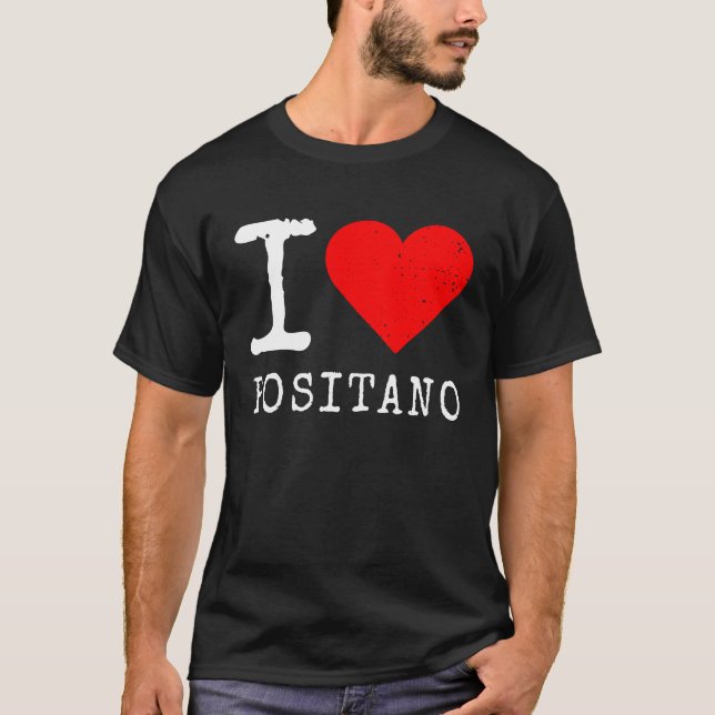 Camiseta I Love Positano I Love Italy Travel Heart Amalfi C (Frente)