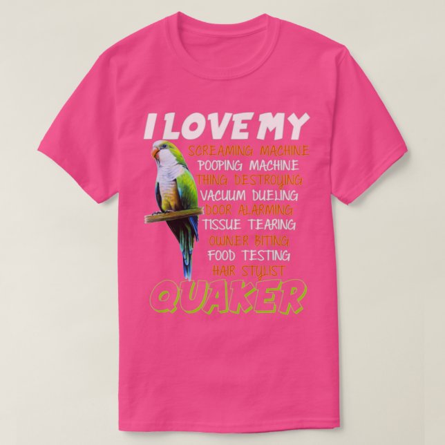 Camiseta I Love Quaker Parrot Gift Funny Blue Quaker Lover  (Frente do Design)