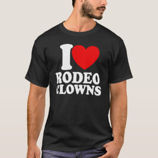 Camiseta I Love Rodeo Clowns Red Heart Rodeo Clowns