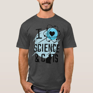 Camiseta I Love Science and Cats Cat Lover Funny