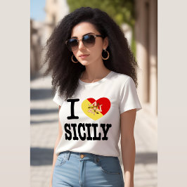 Camiseta I Love Sicily (I Heart Sicily)