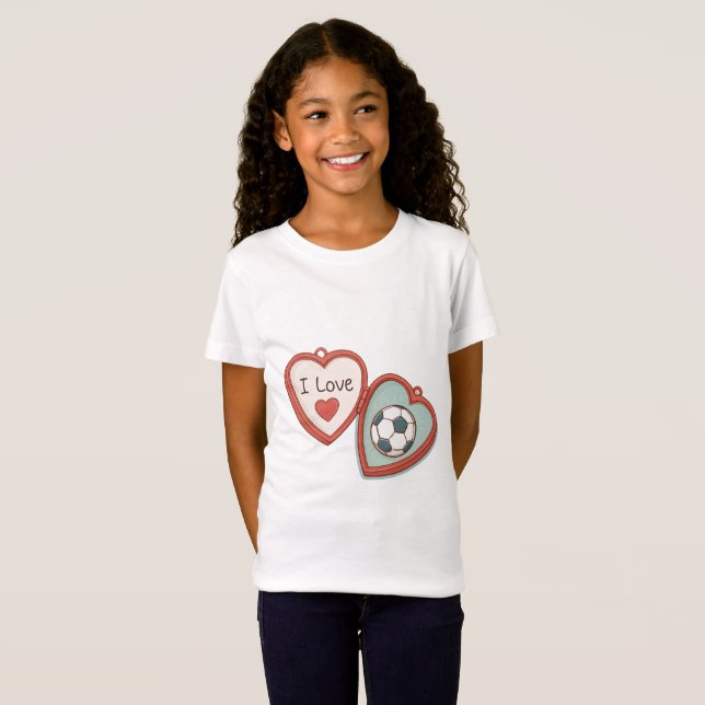 Camiseta I Love Soccer Locket (Frente Completa)