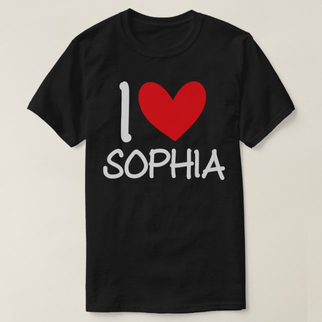 Camiseta I Love Sophia Name Personalized Girl Woman BFF Fri (Frente do Design)