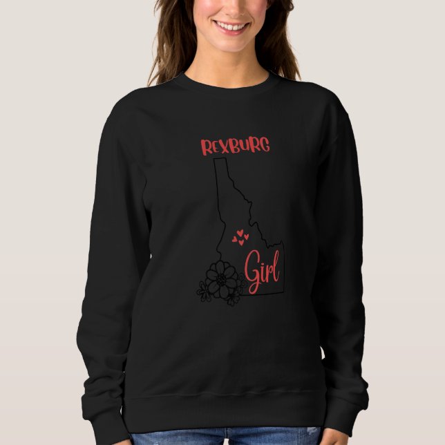 Camiseta I Love State Of Idaho Flower Outline Rexburg City  (Frente)