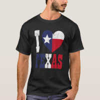 I Love Texas Patriotic Texan Flag Heart Us State T