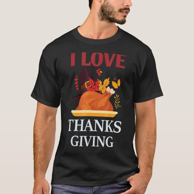 Camiseta I Love Thanksgiving Costume Turkey Day Pilgrim Boy (Frente)