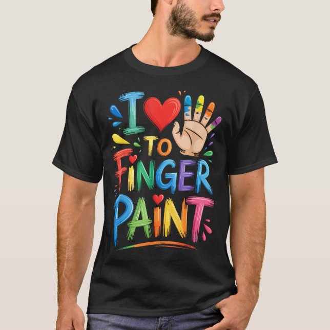 Camiseta I Love To Finger Paint Couples Art Teacher Finger  (Frente)