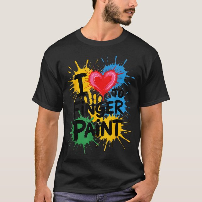 Camiseta I Love To Finger Paint Couples Art Teacher Finger  (Frente)