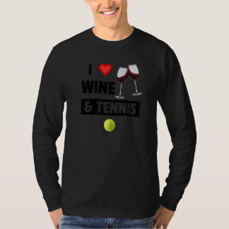 Camiseta I Love Wine And Tennis Drinking Glasses For Party