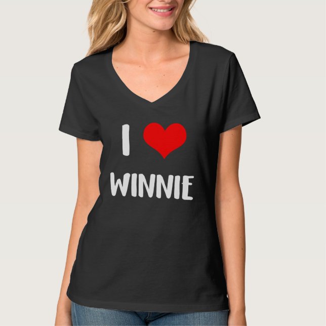 Camiseta I love WINNIE  valentine guy heart Anniversary 6 (Frente)