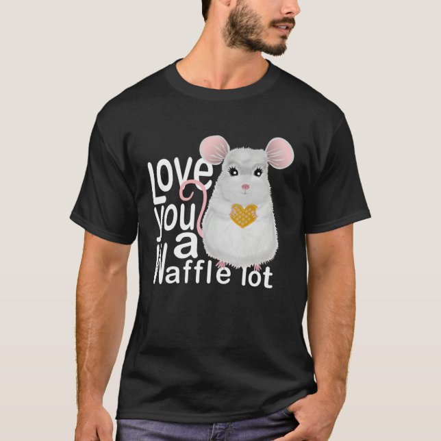 Camiseta I Love You A Waffle Lot  Mouse Shares its Heart (Frente)