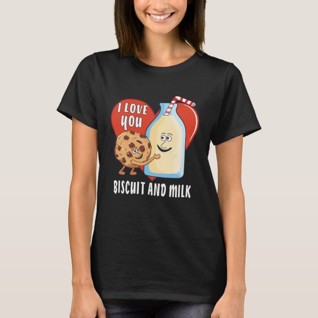 Camiseta I LOVE YOU BISCUIT AND MILK Biscuit Milk Friends (Frente)