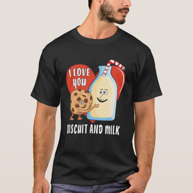 Camiseta I LOVE YOU BISCUIT AND MILK Biscuit Milk Friends (Frente)