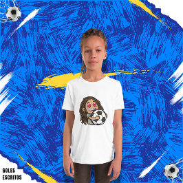 Camiseta I love you football, woman with dreadlocks