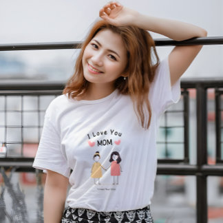 Camiseta I Love You Mom T-Shirt.Cute Mother's Day Gift