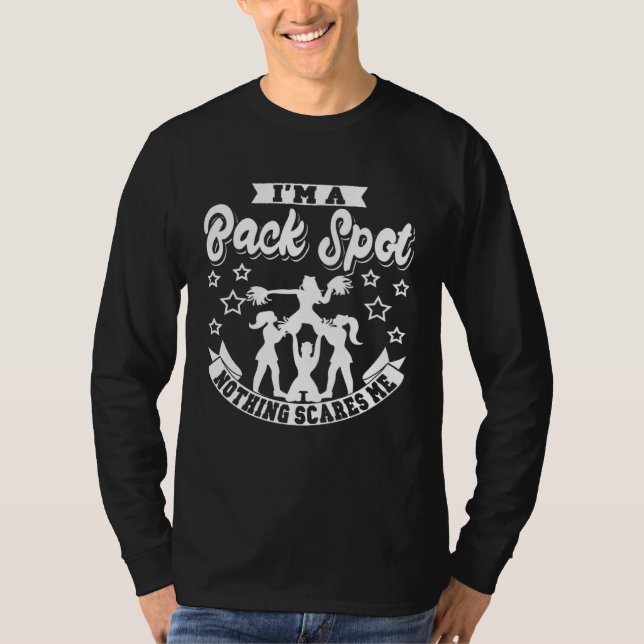 Camiseta I m A Back Spot Nothing Scares Me Cheerleading Che (Frente)