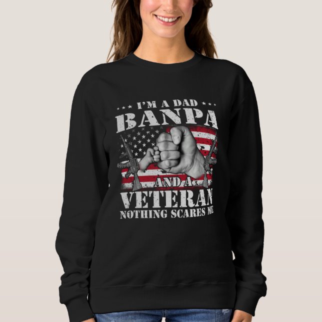 Camiseta I m A Dad Banpa And A Veteran Nothing Scares Me Fl (Frente)