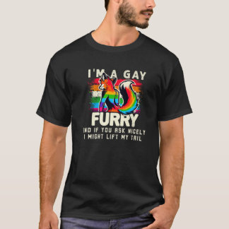 Camiseta I m A Gay Furry Rainbow Fox Wolf Fursona Fandom Pr