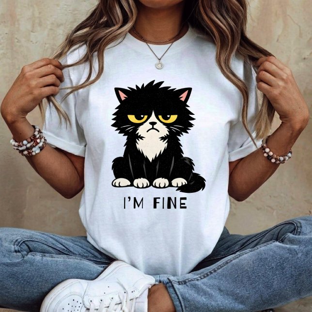 Camiseta I’m Fine - Funny cat (Criador carregado)