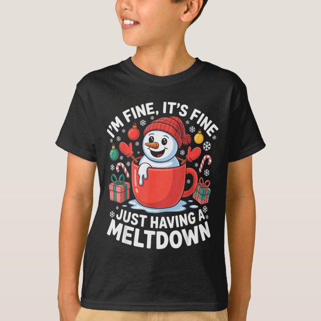 Camiseta I’m Fine It’s Fine Just Having A Meltdown Funny Sn (Frente)