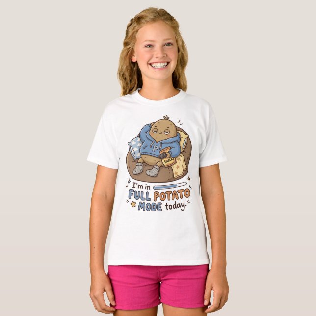 Camiseta I’m in full potato mode today| Couch Potato Potato (Frente Completa)