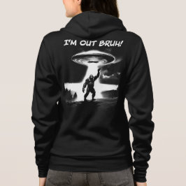 Camiseta I’m Out Bruh! Bigfoot UFO, Darker Items Front+Back
