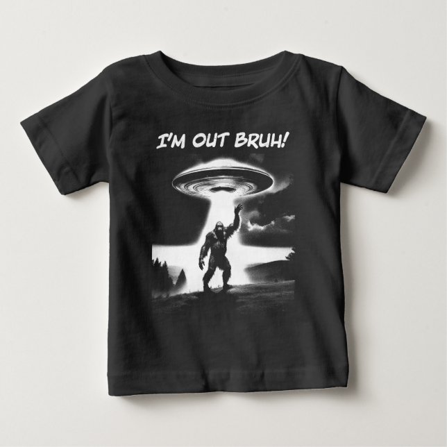 Camiseta I’m Out Bruh! Bigfoot UFO for Darker Items (Frente)