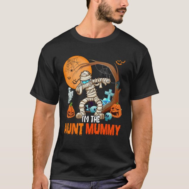 Camiseta I m The Aunt Mummy Halloween Dabbing Mummy  Family (Frente)