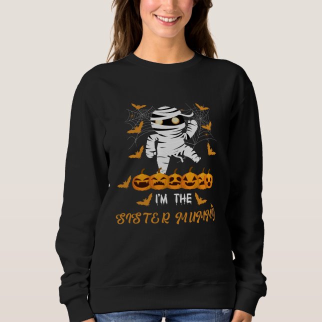 Camiseta I m The Aunt Mummy Halloween Scary Mummy And Pumpk (Frente)