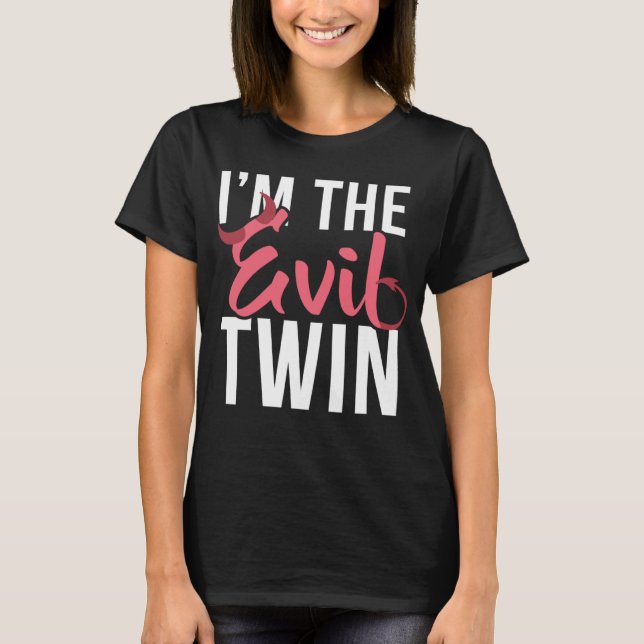 Camiseta I m the evil twin  Halloween horror (Frente)