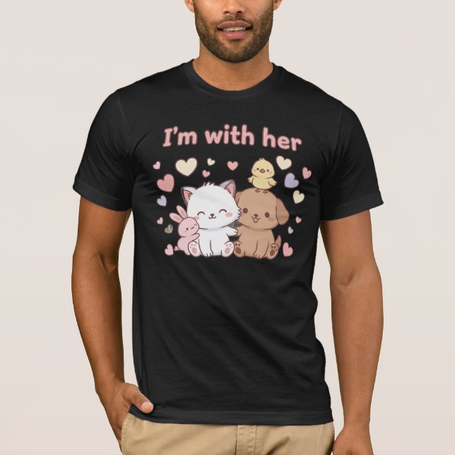 Camiseta I’m with Her – Matching Valentine’s Day Couple (Frente)