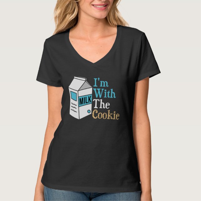 Camiseta I m With The Cookie Milk Costume Matching (Frente)