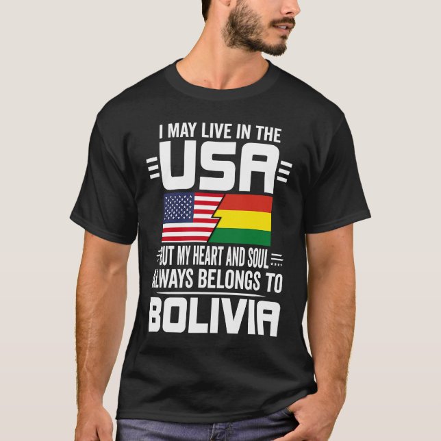 Camiseta I May Live In USA But My Heart Always Belongs To B (Frente)