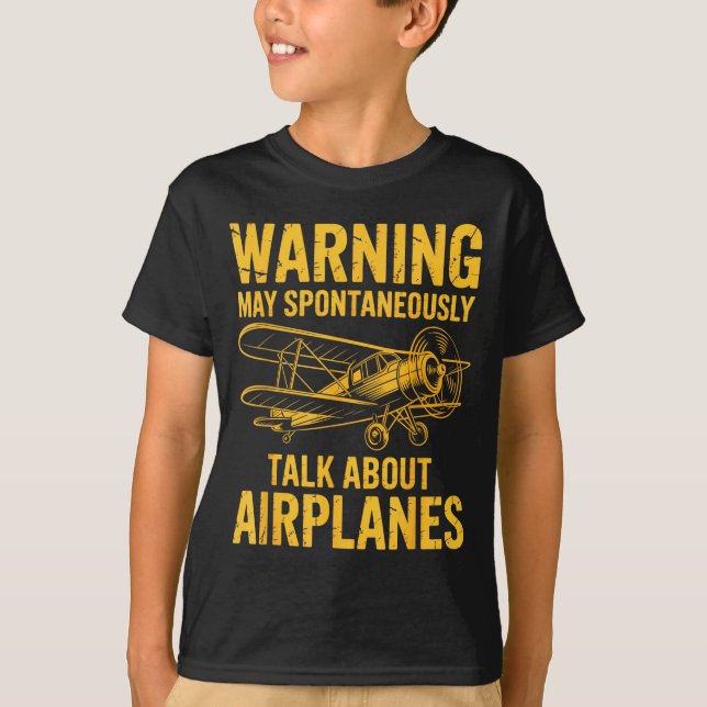 Camiseta I May Sntaneously Talk About Airplanes Funny Airpl (Frente)
