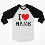 Camiseta I Nome do Coração<br><div class="desc">Escreva o Nome ou Texto desejado na Seção de nome.</div>