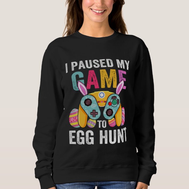 Camiseta I Paused My Game To Egg Hunt Easter  Gamer Boys Ki (Frente)